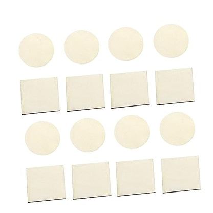 EXCEART 200 Pcs Wooden Round and Square DIY Wood Piece Hand Decor DIY Wood Square Wood Shape Embellishments Unfinished Wood Lip Gloss Kit Round Wood