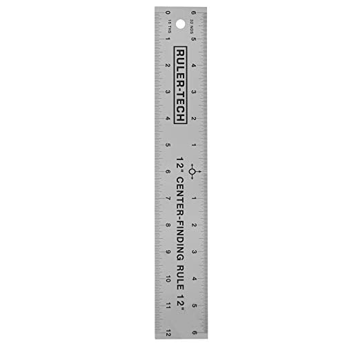 Stainless Steel Center Finding Ruler. Ideal for Woodworking, Metal Work, Construction and Around The Home (12" Ruler) - WoodArtSupply