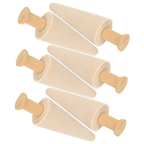 NOLITOY 18 Pcs Easter Wooden Unfinished Wood Easter Fairy Gardens Wooden Peg Dolls Unfinished Wood Trees for DIY Crafts Terrarium Statue Unfinished NOLITOY