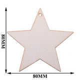 Pack of 50 Wooden Crafts to Paint 3 inch Christmas Tree Hanging Ornaments Unfinished Wood Cutouts Christmas Decoration DIY Crafts (Wooden Star malyunin