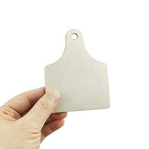 32 Pieces Wooden Cow Ear Tags Unfinished Wood Hanging Cow Tags Natural Blank Wooden Cutouts Labels Farmhouse DIY Wooden Tags with Ropes Xonzmmk