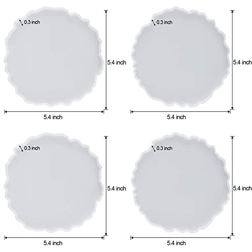 LET'S RESIN Geode Resin Coaster Molds, 4 Pcs Druzy Silicone Agate Coaster Molds LET'S RESIN