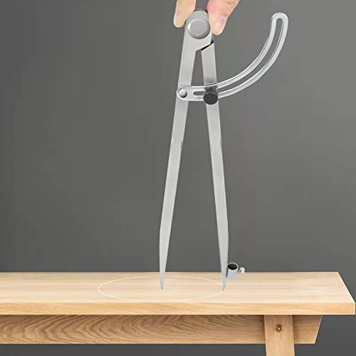 Pencil Compass 12 inch, Precision Woodworking Compass with Wing Divider and Pencil Holder, Metal Compass Ideal for Geometry Drafting and Technical SZHRXC