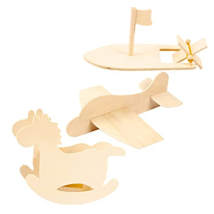 Toyvian 8 Pcs DIY Graffiti Model Unfinished Rocking Horse DIY Rocking Horse Unfinished Nautical Blank Rocking Horse Woodsy Decor Woody Toy Decorative