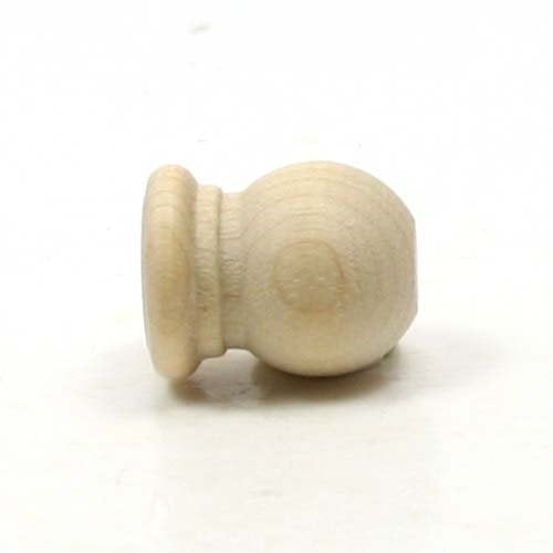 Mylittlewoodshop Pkg of 25 - Finial Dowel Cap - 3/4 inches Tall with 1/4 inch Hole Unfinished Wood (WW-DC8052-26)