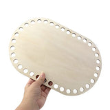 UTALIND 2 Pcs Oval Wooden Basket Bottom Shapers, Blank Hollow Basket Wood Bases for DIY Knitting Crochet Bag Bottom Shaper Craft Making Basket UTALIND