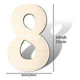 GDGDSY 14 Inch Blank Wood Number 8 Unfinished Wooden Number Sign Large Number 8 for Birthday Graduation DIY Craft Art Decoration Party Decoration. GDGDSY
