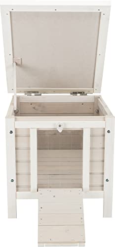 TRIXIE Small Pet House, Wooden Outdoor Shelter, Weatherproof Pet Home, Ideal for Cats, Rabbits, Bunnies, Guinea Pigs, Lt. Gray - WoodArtSupply