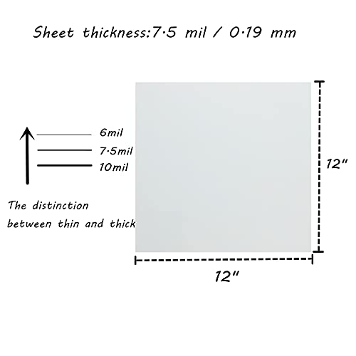 BANLTRE 12 Sheets 7.5 mil Mylar Sheet 12 x 12 inch Milky Translucent PET Blank Stencil Making Sheet for Cricut, Silhouette, Cut Tool Template - WoodArtSupply