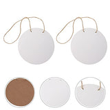 Healifty 2pcs Wooden Circle Sign Unfinished Hanging Wood Sign Sublimation Blank Cutouts Decorative Round Wood Plaques with Rope for Pyrography Healifty