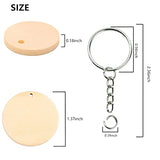 Happyay 30Pcs Natural Wood Slices, 1.5 inch Unfinished Wood Sign, Unfinished Predrilled Log Discs Wooden Circles with 30 pcs Key Rings for DIY Crafts Happyay