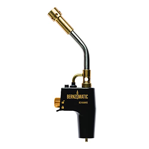 Bernzomatic BZ4500HS Heat Shrink Hand Torch with auto on/off Ignition, Pressure Regulated for Use while Inverted - WoodArtSupply