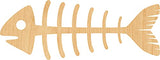 Fish Skeleton Laser Cut Out Wood Shape Craft Supply - 4 Inch Generic