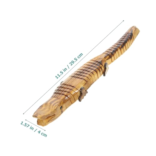 ibasenice 5pcs Crocodile Model Woody Toy Kids Arts and Crafts Toys Kids Crafts Animals Realistic Wood Crocodile Unfinished Wood Animal Toy Wooden ibasenice