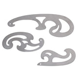 3pcs Steel French Curve Rulers Set, Metal Drafting Drawing Cutting Template for Leather Craft Projects Tool, Leather Cutting Ruler Stencil, StryiCarvingTools