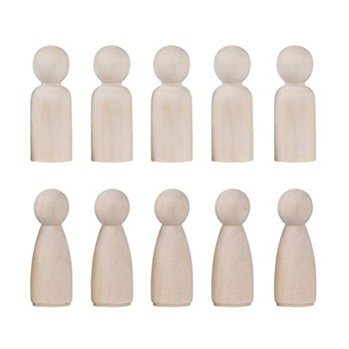 NUOBESTY Natural Unfinished Wooden Peg Doll Bodies Family Member Great for Arts and Crafts 20 Pcs NUOBESTY