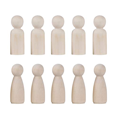 NUOBESTY Natural Unfinished Wooden Peg Doll Bodies Family Member Great for Arts and Crafts 20 Pcs - WoodArtSupply