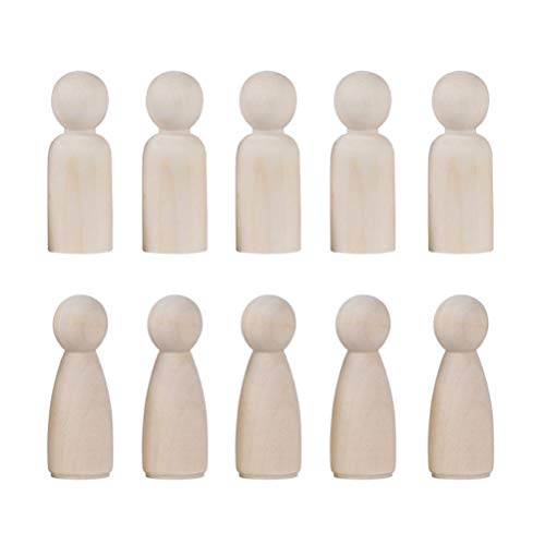 NUOBESTY Natural Unfinished Wooden Peg Doll Bodies Family Member Great for Arts and Crafts 20 Pcs