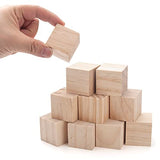 Unfinished Wooden Blocks for Crafts 1.5 inch 10PCS Natural Solid Wood Blocks for Crafting, Blank Wooden Square Blocks Large Wood Cubes for Baby Coowayze