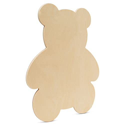 Teddy Bear Wood Cutouts 12 x 9-3/4-inch, Pack of 1 Unfinished Wood Crafts Blank, Wooden Shapes for Crafts & Party Decor, by Woodpeckers Woodpeckers