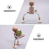 TEHAUX 6pcs Unfinished Wood Peg Dolls, Paintable Wooden Doll Shapeable Wood Peg Bodies Figures Cute Wood Peg People Doll for DIY Arts Crafts TEHAUX