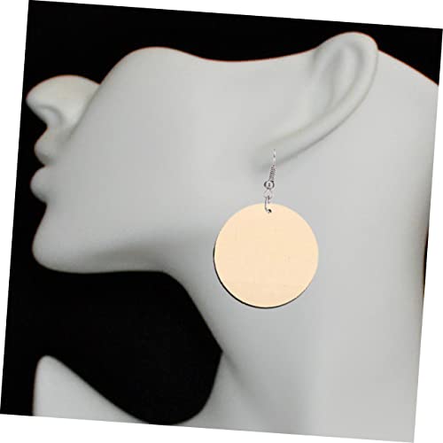 ABOOFAN 100 Pcs Wood Decorative Earrings Diy Earring Kit Unfinished Earrings Goodie Bag Filler Unfinished Round Earrings Paintable Earrings Jewelry ABOOFAN