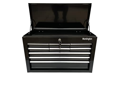 Workington Portable Metal Tool Chest with 9 Drawers, 24" 9-Drawer Tool Chest Cabinet with Ball Bearing Drawer Slides, Steel Tool Storage Box Workington