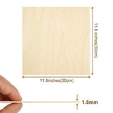 12Pcs 12x12x1/16 Basswood Sheets, Unfinished Basswood Sheets, Plywood Sheet for Arts and Crafts, Painting, Pyrography, Wood Engraving, Wood Burning, ACXFOND