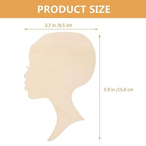 SAFIGLE 12pcs Painting Wood Chips Wooden Wreath Cutout Wood Slices African Girl Art Cutout Crafts for Women Unfinished Wood Cutout Wood Crafts - WoodArtSupply