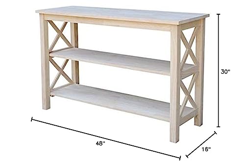 International Concepts Hampton Console or Sofa Table Unfinished IC International Concepts