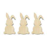 3 Pack of 6 inch Bunnies, Easter Bunny cutouts, Unfinished Bunny wood cutout, DIY Craft wooden cutout WoodArtSupply