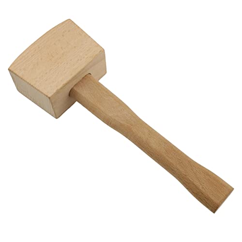 DGHAOP Wooden Mallet Solid Beech Carpenter Wood Hammer Handle Smooth Surface Leathercraft and Woodworking Tool - WoodArtSupply