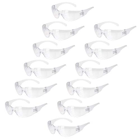 BISON LIFE Safety Glasses, One Size, Clear Protective Polycarbonate Lens, 12 per Box (1 box) BISON LIFE