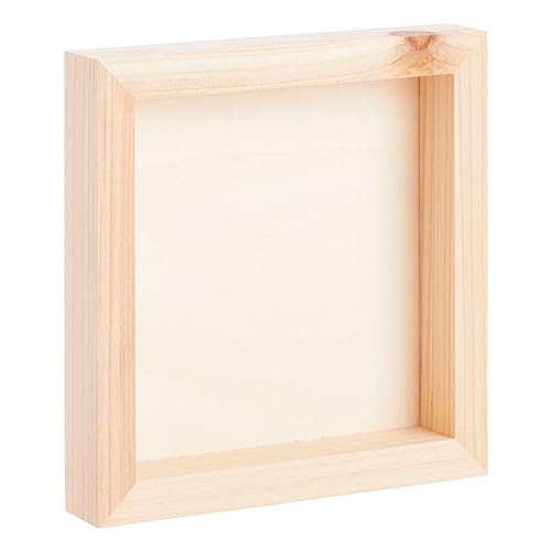 6 Pack Unfinished Wood Canvas Boards for Painting, 6x6 Square Wooden Panels for Crafts Bright Creations