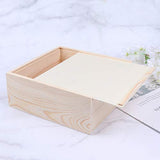 Kisangel 1Pc Gift Box With Lids Sliding- Lid Wooden Boxes Decorative Storage Boxes Wooden Unfinished Storage Box for Birthday Party (20 * 20 * 8) Kisangel