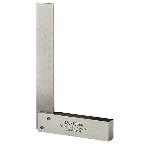 Boomgood Machinist Square Set Engineer Precision Mini Wide Base 90 Degree Right Angle Ruler Hardened Steel 4 Pieces, Silver (BG-0326) Boomgood