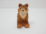 Selsela Brown Bear Grizzly Kodiak Keychain Ring Clip Charm Miniature Wood Mini Figurine Small Animal Selsela