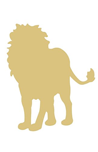 Lion Cutout Unfinished Wood Animal Zoo Wildlife Safari Door Hanger Kids Craft MDF Shaped Canvas Style 3 - WoodArtSupply