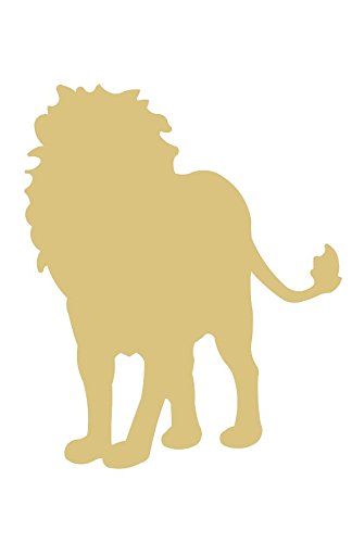 Lion Cutout Unfinished Wood Animal Zoo Wildlife Safari Door Hanger Kids Craft MDF Shaped Canvas Style 3 Diverse Woodworking