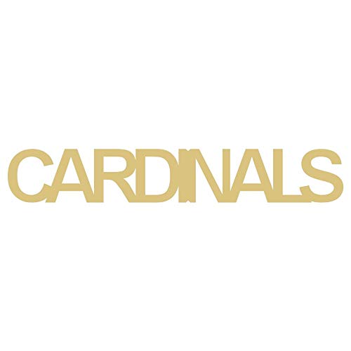 Word Cardinals Cutout Unfinished Wood Sports Decor Home Decor Door Hanger MDF Shape Canvas Style 1 (18")