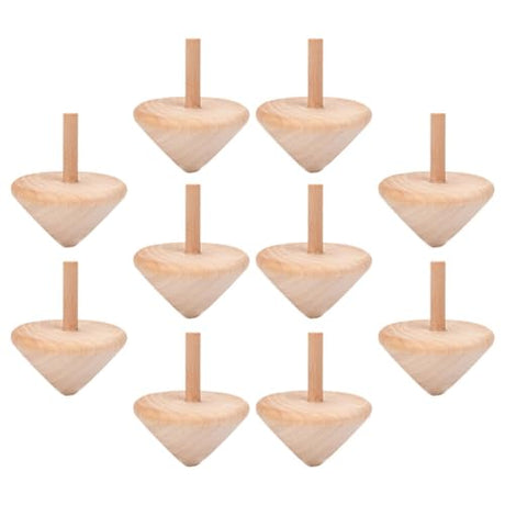 Tofficu 10pcs Wood Spinners Toys Unfinished Wood Tops DIY Wooden Tops Craft Gyroscopes for Kids Party Favors Painting Toys Art Craft Supplies Tofficu