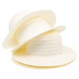 TEHAUX DIY Straw Hats, White Straw Hats Outdoor Woven Hat Unfinished Blank Hats Straw Hats for Art Painting & DIY Tea Party Dress Up Hats 6Pcs TEHAUX