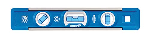 Empire Level EM81.9G 9 Inch Magnetic Torpedo Level w/Overhead Viewing Slot (Made in USA), Silver/White/Blue - WoodArtSupply