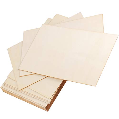 KOHAND 100 PCS 6 x 4 Inch Wooden Sheets, Unfinished Rectangle Wood Pieces, Blank Wooden Cutouts for Crafts DIY Arts