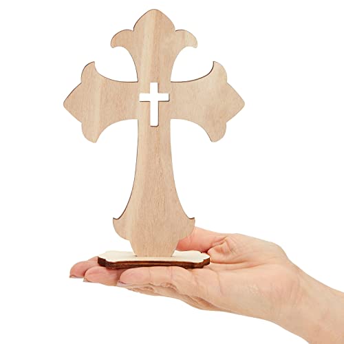 12 Pack Wooden Crosses for Crafts, Unfinished Wood Crosses for Centerpieces, Decor (3 Sizes) - WoodArtSupply