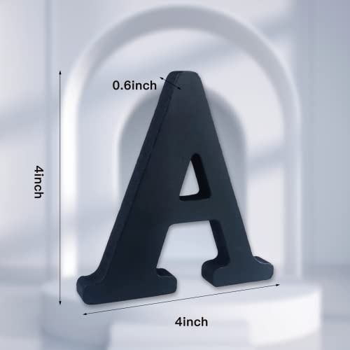 AOCEAN 4 inch Black Wood Letters Unfinished Wood Letters for Halloween Decorative Standing Letters Slices Sign Board Decoration for Craft Home Party AOCEAN