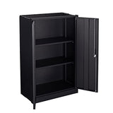 GREATMEET Locking Metal Storage Cabinet with 2 Adjustable Shelves, Office Cabinet with Storage Shelves and Double Doors, 42”H Steel Cabinet for GREATMEET