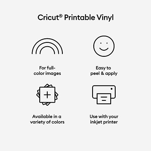 Cricut Printable Vinyl 10 Count, Printable Vinyl for Letter Stickers, Labels & Decor, Vinyl Paper for Inkjet Printer, Compatible with Cricut Maker, - WoodArtSupply