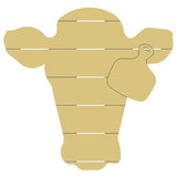 Heifer Design by Lines Cutout Unfinished Wood Cow Country Farm Door Hanger MDF Shape Canvas Style 2 Art 1 (6") Diverse Woodworking