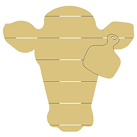 Heifer Design by Lines Cutout Unfinished Wood Cow Country Farm Door Hanger MDF Shape Canvas Style 2 Art 1 (6") Diverse Woodworking